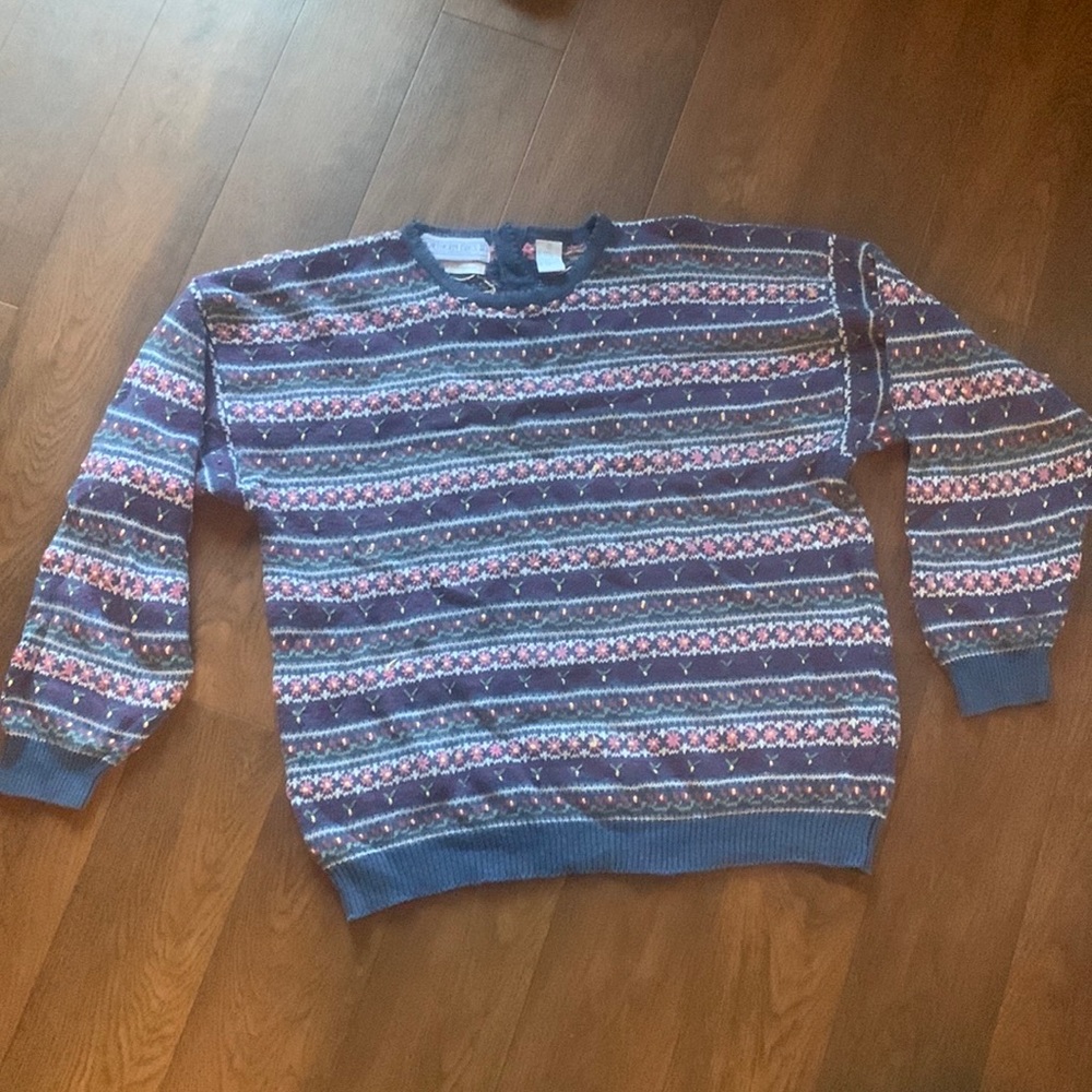 80s 90s flower sweater